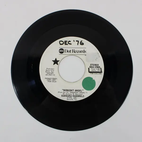 Barbara Mandrell Midnight Angel Promo 7" Vinyl Record 1976 ABC Dot Records