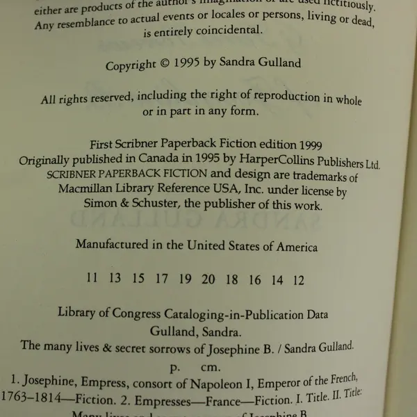 Josephine Bonaparte Trilogy by Sandra Gulland A 3-Book Paperback Set 1999-2000