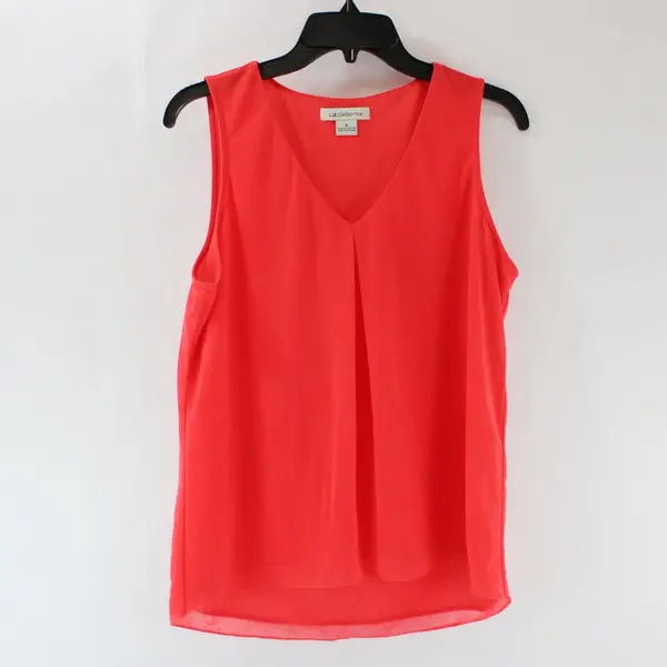 Liz Claiborne Women's Small Red V-Neck Sleeveless Top