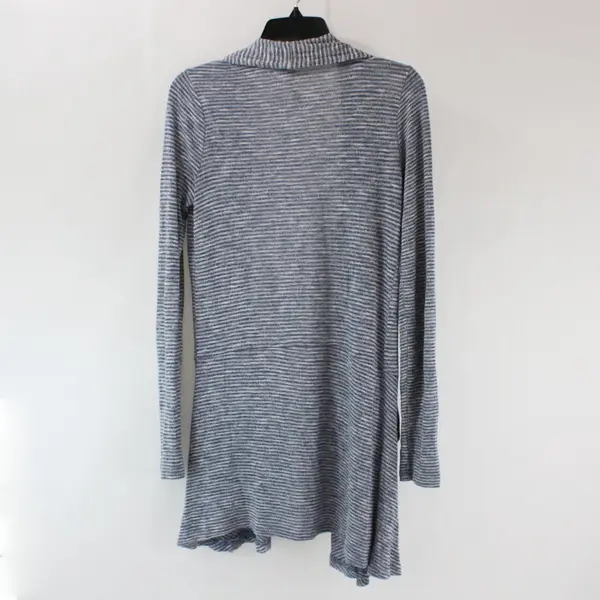 Aventura Women's XS Gray Blue Striped Open Front Cardigan Sweater