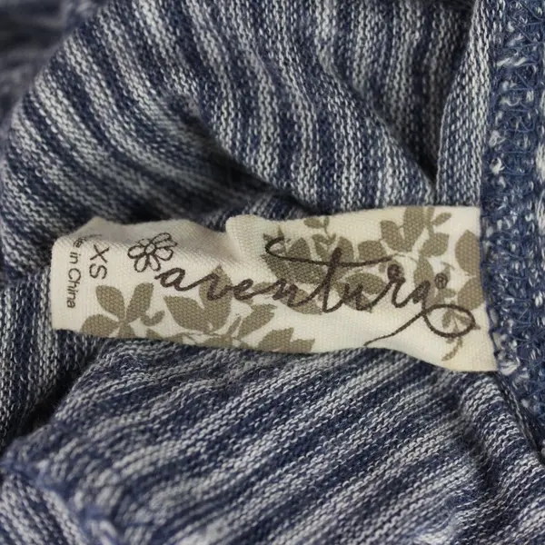 Aventura Women's XS Gray Blue Striped Open Front Cardigan Sweater