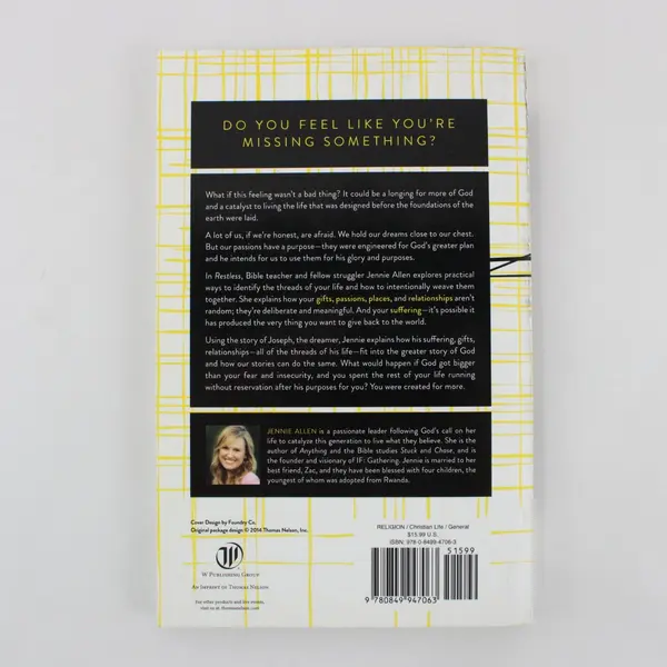 Restless Because You Were Made for More by Jennie Allen 2013 Paperback Good