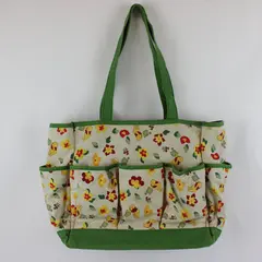 Disney Winnie the Pooh Canvas Bag Tan Green Floral Multi-Pocket