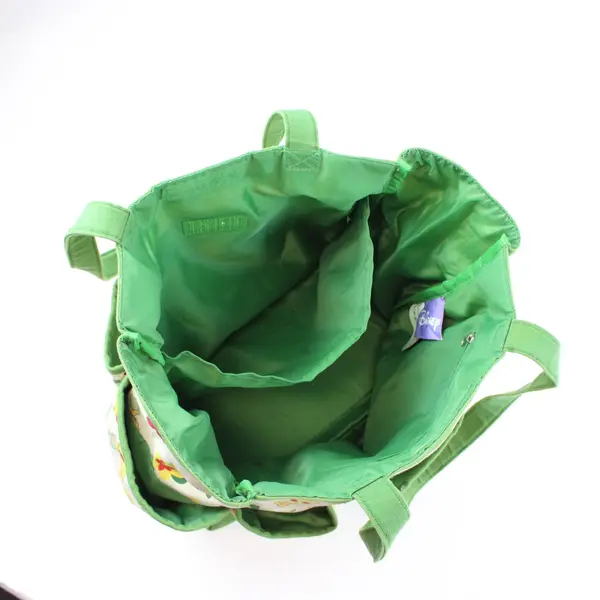 Disney Winnie the Pooh Canvas Bag Tan Green Floral Multi-Pocket