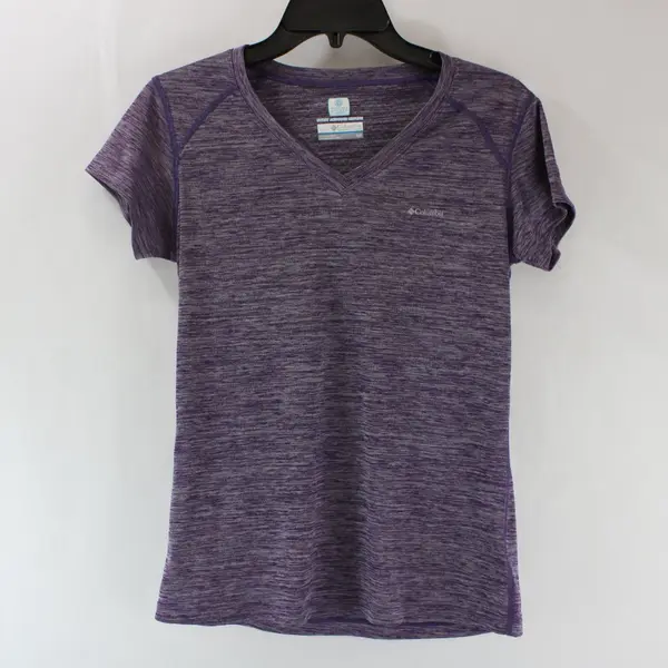 Columbia Omni-Freeze Zero Women's Purple V-Neck Performance Shirt Small