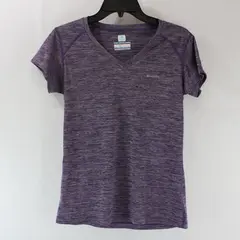 Columbia Omni-Freeze Zero Women's Purple V-Neck Performance Shirt Small