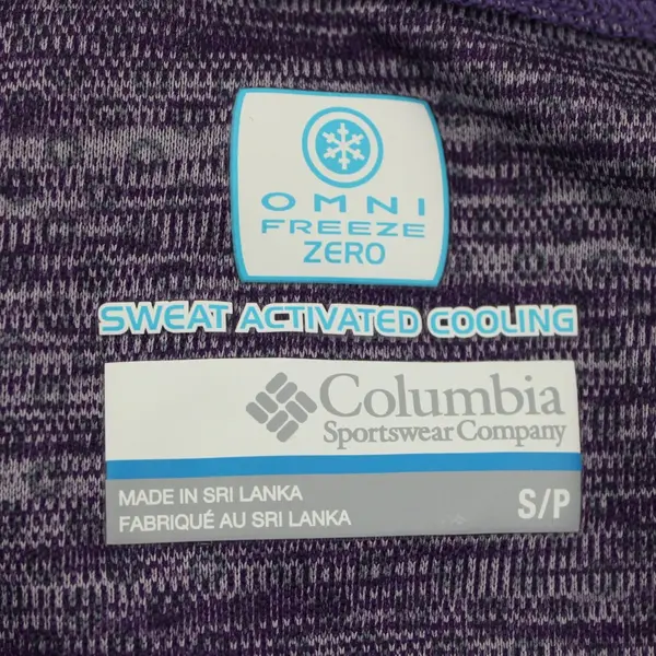 Columbia Omni-Freeze Zero Women's Purple V-Neck Performance Shirt Small