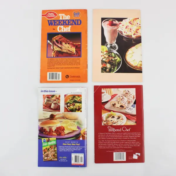 Lot of 4 Cookbook Booklets Equal Betty Crocker Pampered Chef Pillsbury 1983-2004