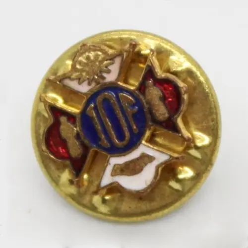 Odd Fellows IOOF Gold/Blue Accented Colored Round Fraternal Lapel Pin