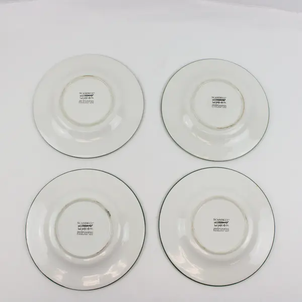 Tabletops Unlimited Scandicci Hand-Painted Set of 4 Fruit Salad Plates 