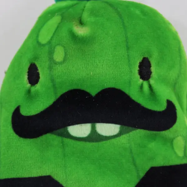 Cats Vs Pickles Fitzgherkin #1150JO Green Pickle Plush Black Mustache