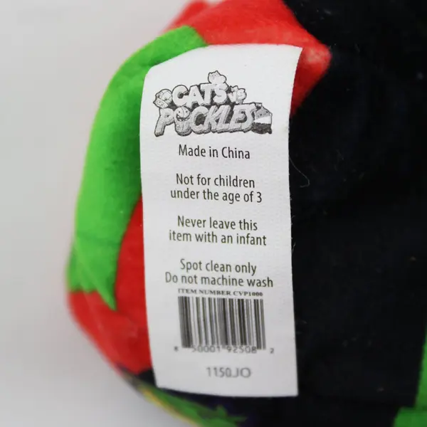 Cats Vs Pickles Fitzgherkin #1150JO Green Pickle Plush Black Mustache