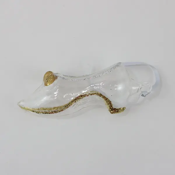 Lot of 2 Old World Christmas Cinderella's Slipper Glass Ornaments 4.75" Long
