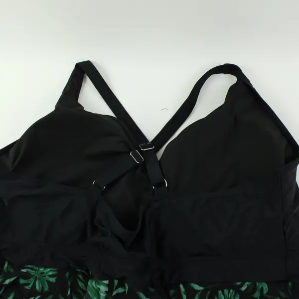 BloomChic Women's Black Palm Leaf Mesh Swim Dress Racerback Size 28