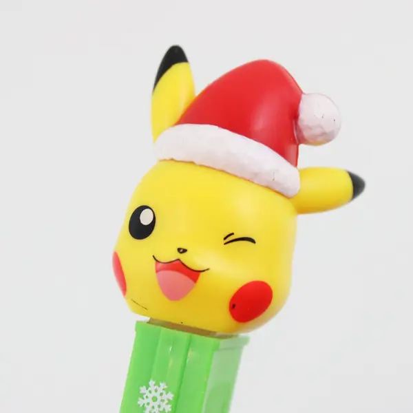 Holiday Pokémon Pikachu PEZ Dispenser w/Santa Hat 5", used 