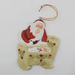 Vintage Enesco 1989 Hush Santa With Baby Porcelain Christmas Ornament 4" Long