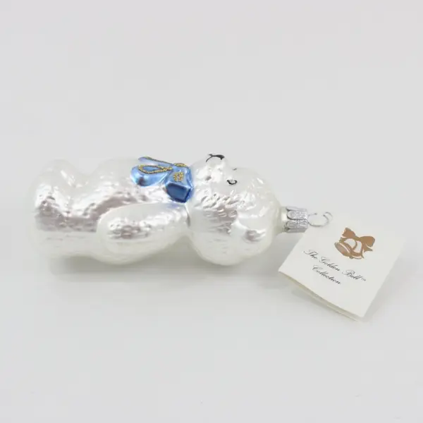 European Trading Company A Silver Teddy Bear 4.5" Tall Golden Bell Collection