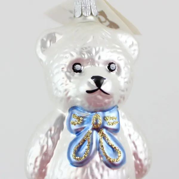 European Trading Company A Silver Teddy Bear 4.5" Tall Golden Bell Collection