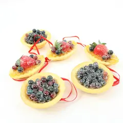 Lot of 6 Miniature Fruit Tartlets Polymer Clay Cakes