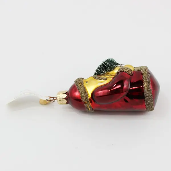 Department 56 Vintage Santa Claus Red & Gold Hand Blown Glass Ornament 3.5" Tall