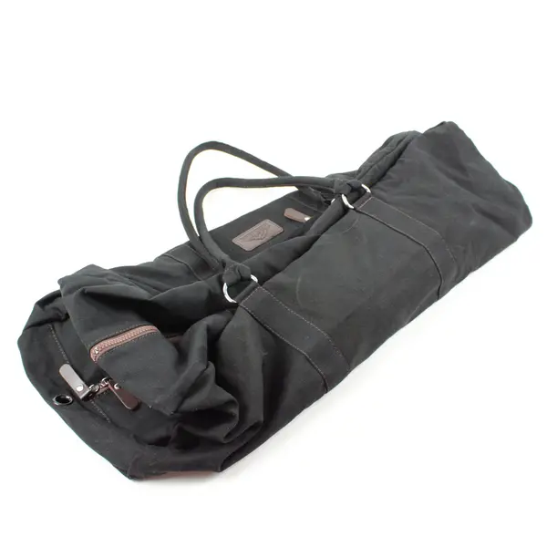 Mount Adams Black Canvas Duffle Bag 24x11x10 Travel Carryall Shoulder Strap