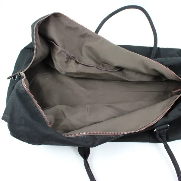 Mount Adams Black Canvas Duffle Bag 24x11x10 Travel Carryall Shoulder Strap