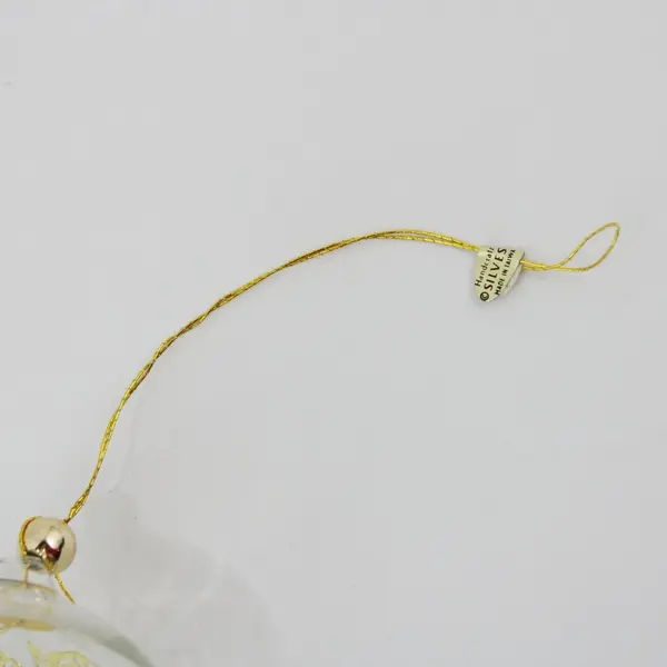 Silvestri  Blown Glass Bell Ornament Unicorn & Rider Attached Stars 2.75" Tall