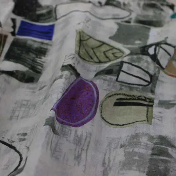 Abrazos Women's V-Neck Short Sleeve Abstract Print Dress Size Small