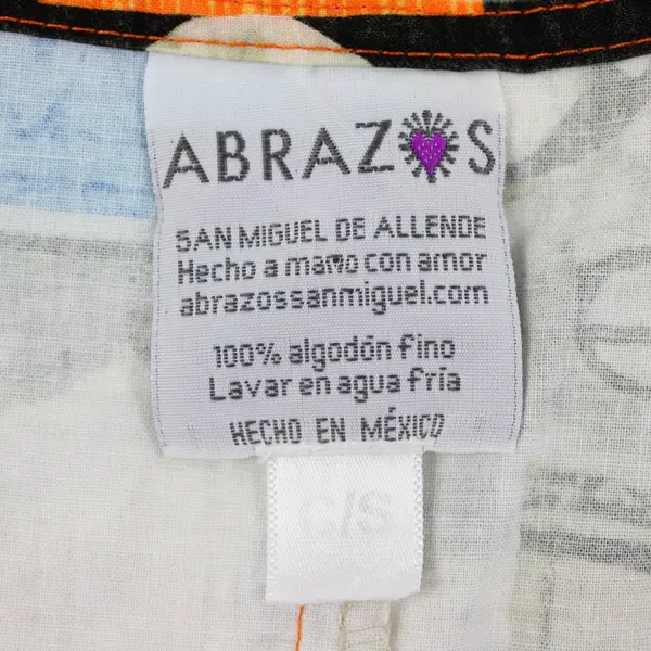Abrazos Women's V-Neck Short Sleeve Abstract Print Dress Size Small