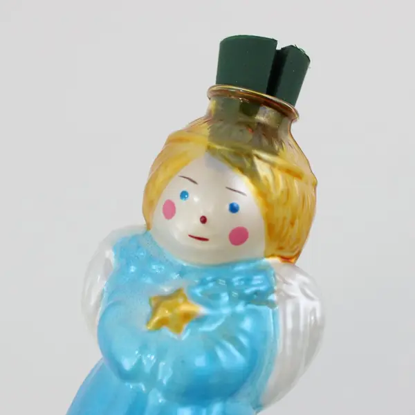 Vintage 1980s Avon Gift Collection Glass Angel Christmas Light Cover 3.5" Tall