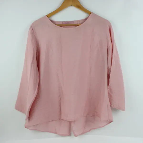 Cut Loose Women's Pink 3/4 Sleeve Shirt Size Small Casual Top