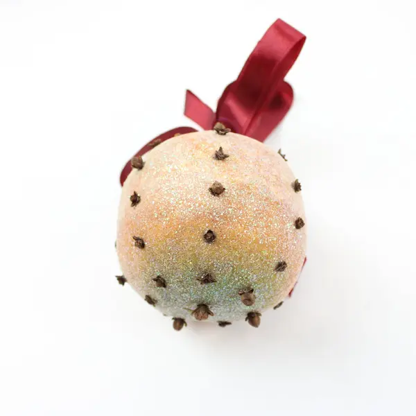 Lot of 6 Sugared Fruit Christmas Ornaments Glittered Fabric Ribbon Decor