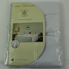 Lexington Sultan's Linens Ribbed White Oblong Tablecloth 54"x72" in bag 