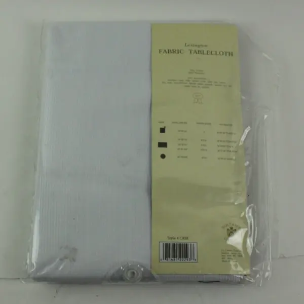 Lexington Sultan's Linens Ribbed White Oblong Tablecloth 54"x72" in bag 