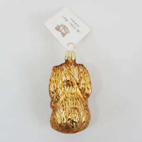 European Trading Co Golden Bell Squirrel Ornament Mouth-Blown Glass 3.5"