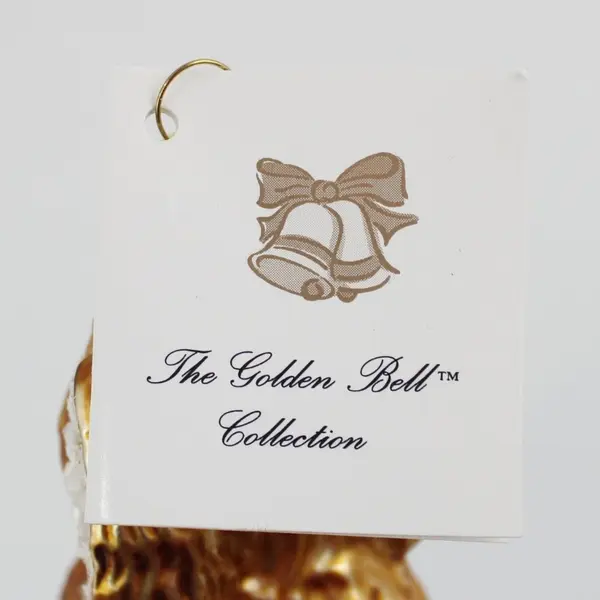 European Trading Co Golden Bell Squirrel Ornament Mouth-Blown Glass 3.5"