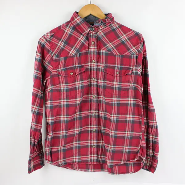 Jach's Girlfriend Bea Red Snap Flannel Shirt Women's Small