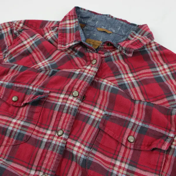 Jach's Girlfriend Bea Red Snap Flannel Shirt Women's Small