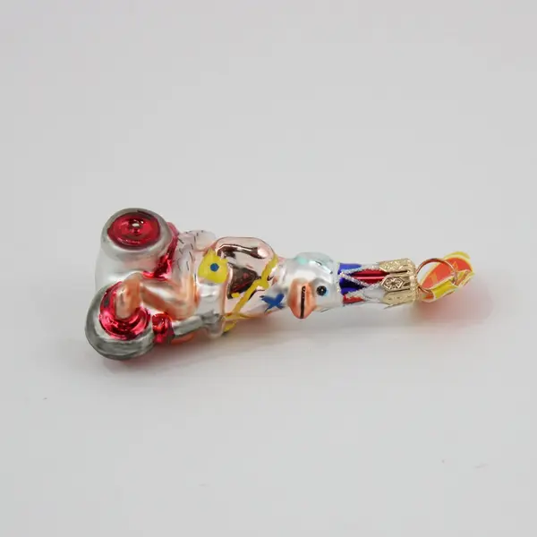 Gedania Taron Hand-Blown Glass Duck on Tricycle Ornament 3"