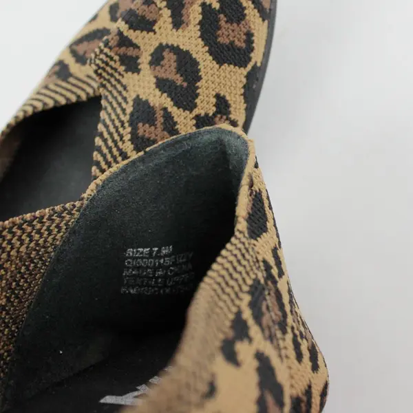 MIA Leopard Print Knit Pointed Toe Flats Women's 7.5 Slip-On