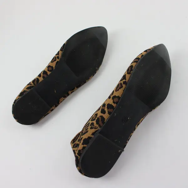 MIA Leopard Print Knit Pointed Toe Flats Women's 7.5 Slip-On