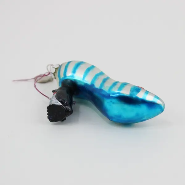 Department 56 Glass Christmas High Heel Shoe Ornament Penguin Heel 2" Tall