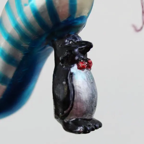 Department 56 Glass Christmas High Heel Shoe Ornament Penguin Heel 2" Tall