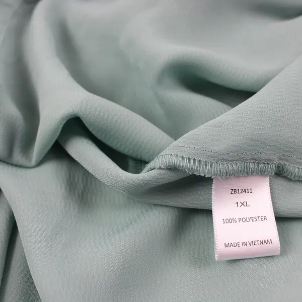 Zenobia ZB12411 1XL Mint Green 100% Polyester Short Sleeve Blouse Button Front