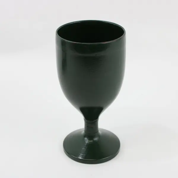 Set of 3 Lacquer Wine Goblets Brown Burgundy Green