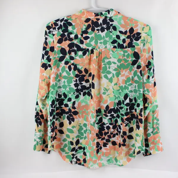Liz Claiborne Women's XL Multicolor Leaf Print Long Sleeve Blouse