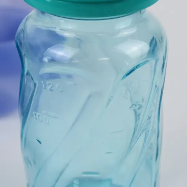 Lot of 4 Evenflo Classic 4 oz Glass Baby Bottles Purple Teal BPA-Free