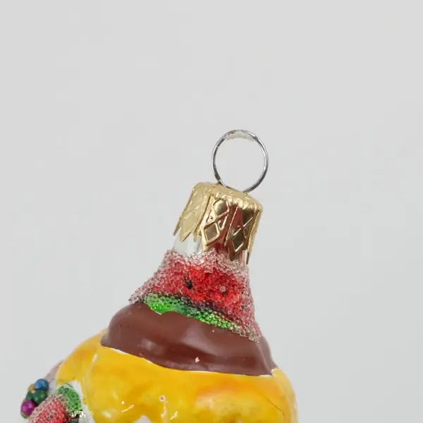 Vintage Ice Cream Sundae Glass Ornament Whipped Cream Sprinkles 4.5" Tall