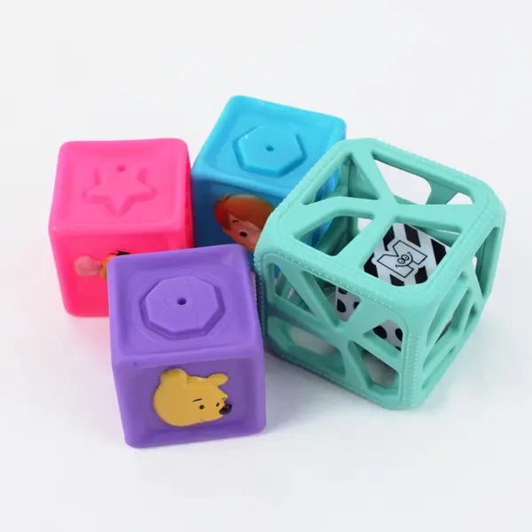 Malarkey Kids Lot of 4 Colorful Sensory Building Blocks Baby Toys