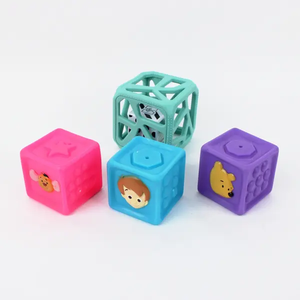 Malarkey Kids Lot of 4 Colorful Sensory Building Blocks Baby Toys